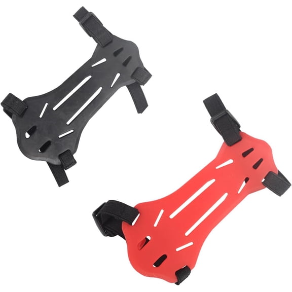 2 Pack Rubber Archery Arm Guard Youth Forearm Protector Adjustable 2 Straps Buckles for Kids & Youth Shooting Practice