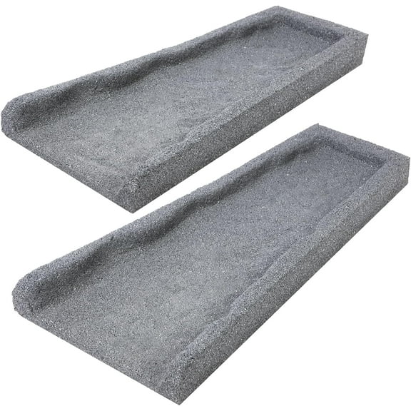 2 Pack Rubber Downspout Splash Block Rain Gutter Down Spout Drain Trays Gray