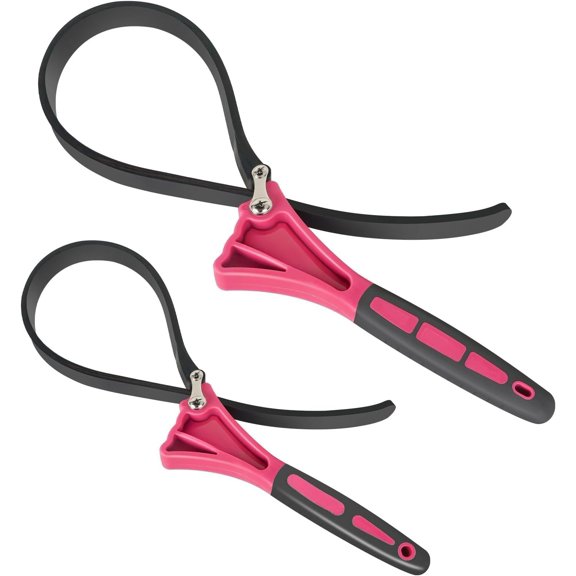 2 - Pack Rubber Strap, Oil Filter Diameter 4" and 6" Heavy Duty Adjustable Blet for Jar Opener, Water Filter, Plumbing, Sink, Faucet()