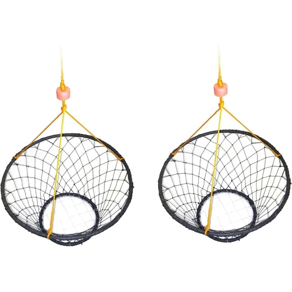 2-Pack Rubber Wrapped Steel Ring Crab Trap (Size:30) with 50' Rope CT88x2