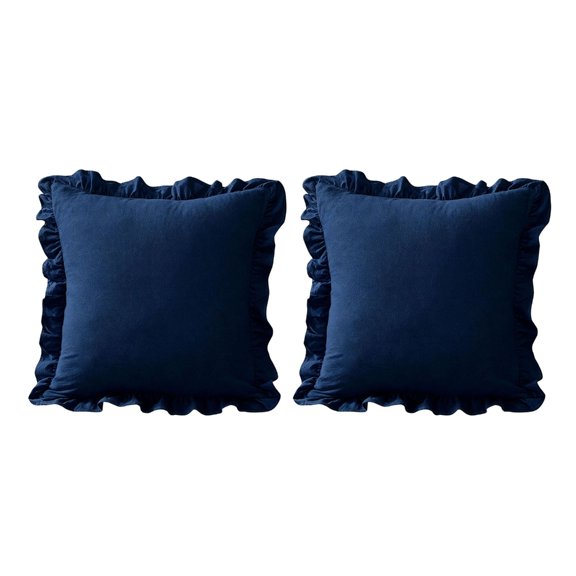 2 Pack Ruffled Pillow with Cotton and Concealed Zippered