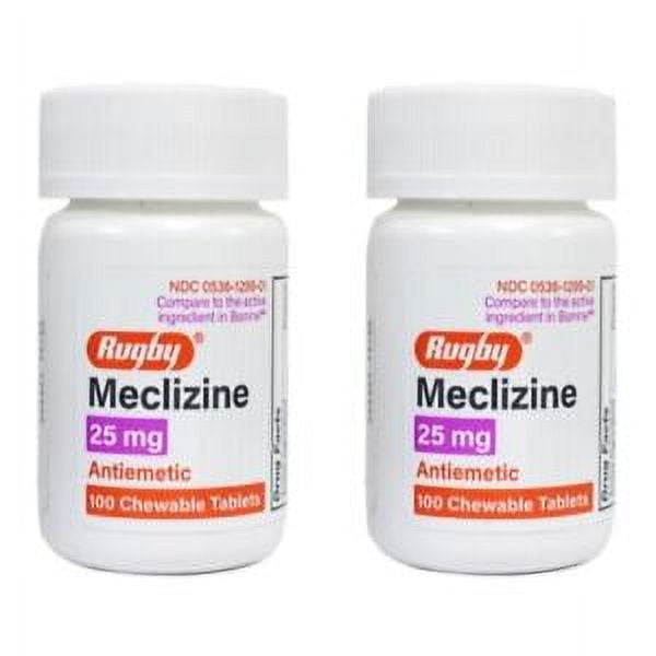 2 Pack Rugby Travel Sickness 25mg Chewables Tablets 100 Count