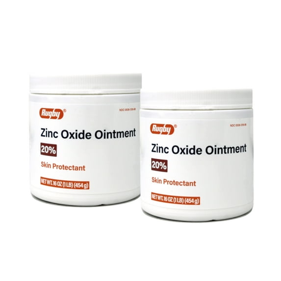 Rugby Zinc Oxide Ointment Skin Protectant - 20% - 16 Oz (1lb) (454 g) - 2 Pack