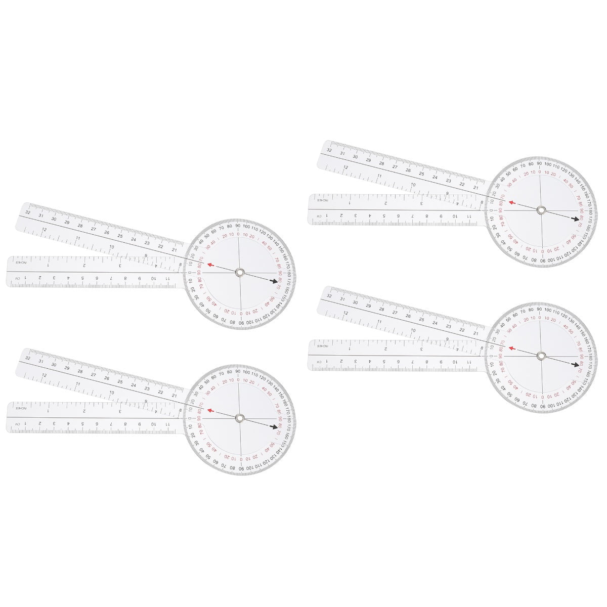 2 Pack Rulers Angle Ruler Rotary Measure 20.50X8.00X0.20CM Transparent ...