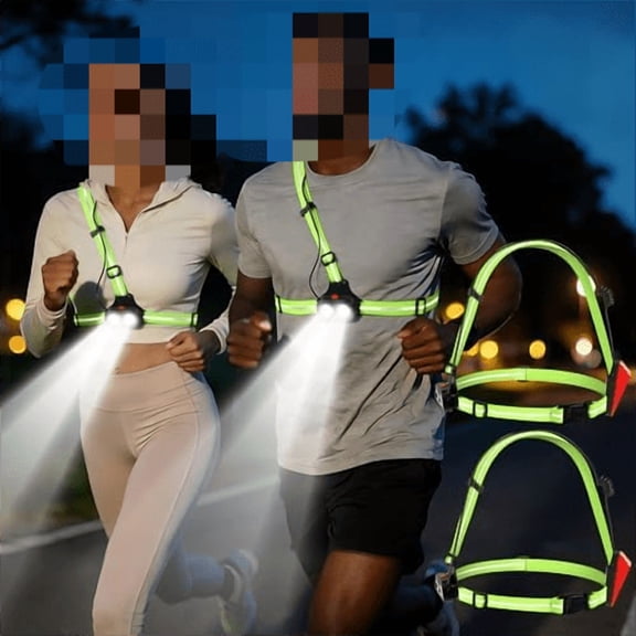 2 Pack Running Lights for Runners -500 Lumens Adjustable Running Light Up and Down with Dual-Reflective Straps, USB Rechargeable, IPX4 Waterproof Night Run Gear for Jogging, Walking & Cycling