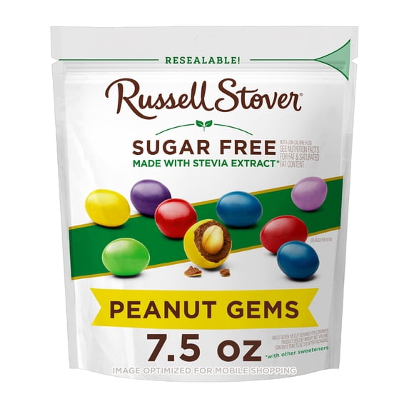 Russell Stover Sugar Free Candy Coated Chocolate Peanuts - 7.5 oz Packaging may vary