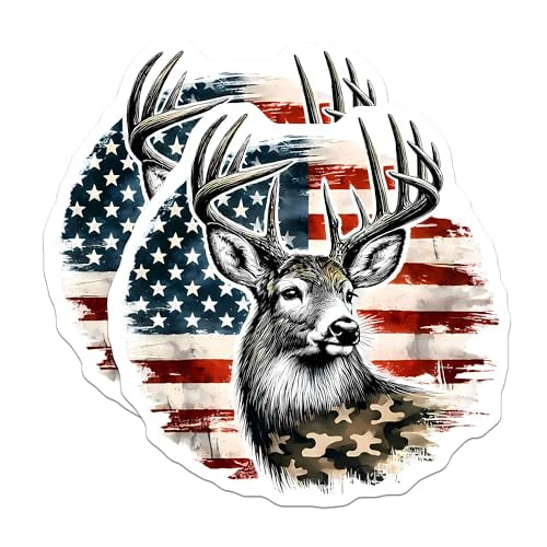 (2 Pack) Rustic American Flag Design Magnet - 5" On Longest Side - Sticks to Smooth Flat Surfaces - Made in USA - MAG9832