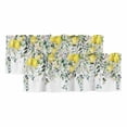 thumbnail image 1 of 2 Pack Rustic Floral Plant Valance for Window Green Eucalyptus Leaves Sage Lemon White Kitchen Valance Rod Pocket Short Curtain Topper Decorative Window Treatment for Living Room Bedroom 54"x18", 1 of 8