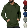 thumbnail image 1 of 2 Pack S-4X Plus Size Hoodies for Men Big & Tall Long Sleeve Sweatshirts with Front Pocket Pullover Solid Color Breathable Athletic Workout Hoodie Tops, 1 of 8