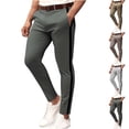 thumbnail image 1 of 2 Pack S-5X Plus Size Dress Pants for Men with Pockets Big & Tall Straight Leg Trousers Mens Business Casual Color Block Mid Waisted Slim Work Golf Pant, 1 of 8