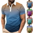 thumbnail image 1 of 2 Pack S-5X Plus Size Golf Shirts for Men Big & Tall Short Sleeve T-Shirts Mens Casual Gradient Printed Pullover Button Collared Athletic Workout Tees Tops, 1 of 8