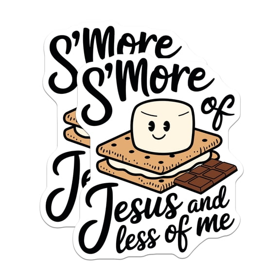 (2 Pack) S'More Jesus Magnets - Religious Refrigerator Decor - Christian Faith Quote - 5 Inches On Longest Side - Thick Durable Magnet - Made in USA - MAG29516
