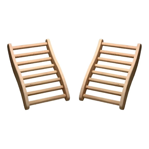 2 Pack S-Shaped Sauna Backrest, Ergonomic Wooden Support w/ Adjustable Angle Design | Suitable for Both Traditional & Infrared Saunas - Made from Canadian Hemlock, Up to 275 Lb Capacity