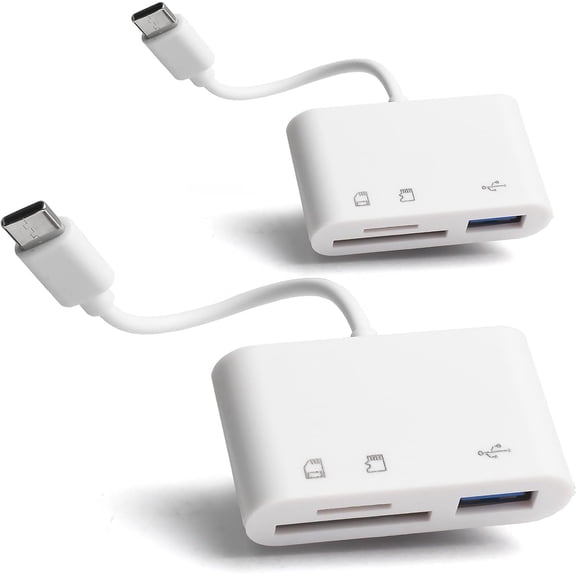 [2 Pack] SD Card Reader for Android, Micro SD Card to USB Adapter, USB C SD Card Reader for Camera Memory Card Reader, SD Card Reader for PC Phone Pads