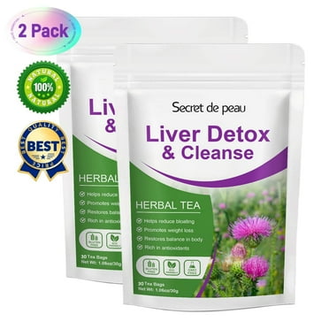 (2 Pack) SDP Liver Cleanse & Detox Tea, with Milk Thistle, 60 Bags Herbal Tea for Liver Support, 2 Months Supply