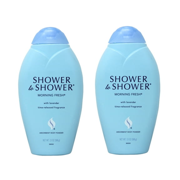 2 Pack - SHOWER TO SHOWER Body Powder Morning Fresh 13 oz Each