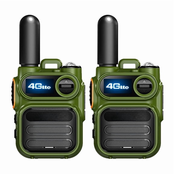 (2-Pack, SIM Cards Included) 4G LTE Network Walkie Talkie SIM Card Two-Way Radio Unlimited Range Push-to-Talk Device Rechargeable Portable Cellular Intercom