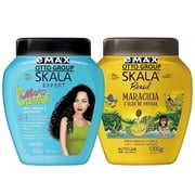 2 Pack SKALA Hair Care Set Expert Mais Cachos 2-in-1 Conditioning Treatment Cream + Brasil Passion Fruit Pataua Oil - Nourish, Strengthen, and Transform Your Hair - Each Bottle 1000g/1kg - 35.27 Oz
