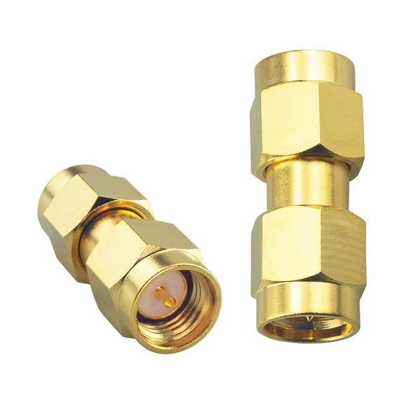 2-Pack SMA Male to SMA Male Adapter Upgraded Gold-Plated Extension SMA to SMA WiFi Adapter SMA Male Straight DC-18GHz VSWR 1.15 for FPV Drone Signal Booster Wireless LAN Device