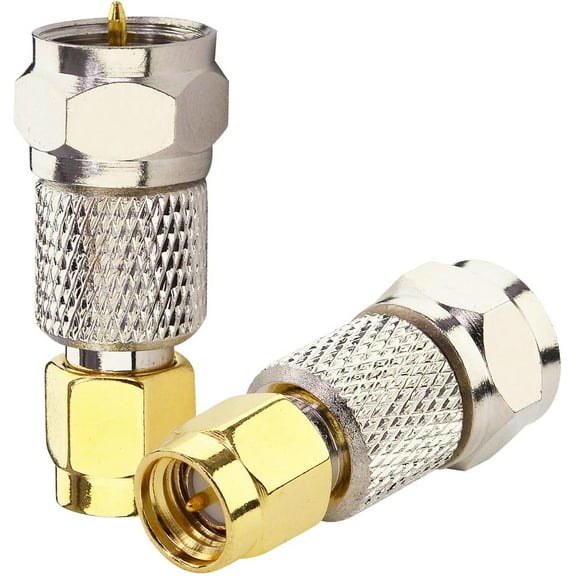 2-Pack SMA to F Coax Adapter SMA Male to F Male Coaxial Connector SMA-F RF Coaxial Adapter for RTL-SDR, Antenna, Broadcast Radios and so on