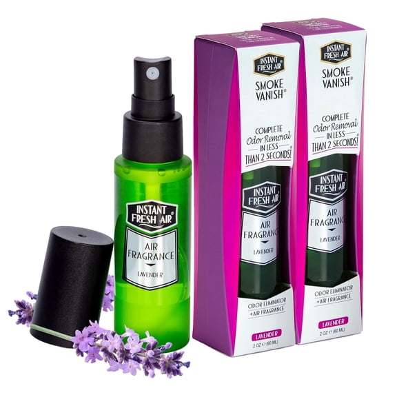 Instant Fresh Air Smoke Vanish - Odor Eliminator Spray - Removes Smokey Odor - Eco-Friendly - For Home, Car, Clothes - Lavender Scent - 2 Pack, 4 oz.