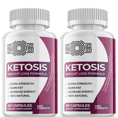 (2 Pack) SOS Ketosis - Keto Weight Loss Formula - Energy & Focus Boosting Dietary Supplements for Weight Management & Metabolism - Advanced Fat Burn Raspberry Ketones Pills - 120 Capsules