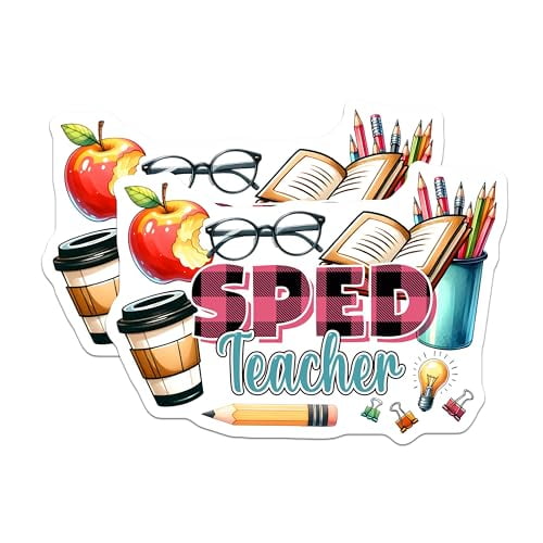 (2 Pack) SPED Teacher Magnets - 5" On Longest Side - for Cars, Fridges, Toolboxes - Made in USA - MAG8046