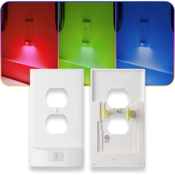 2 Pack - SQHQ Multi-Color GuideLight – Outlet Cover RGB Lights ...