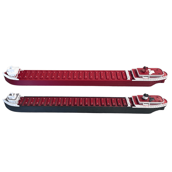 2-Pack SS Edmund Fitzgerald & SS William Clay Ford Model Ship 12" by TitanicToyCo Great Lakes Freighter Models, Toy Ships, Model Ships, Ship Models, Nautical Decor, Maritime History Gifts