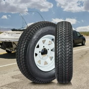 2 Pack ST175-80D13 Trailer Tires with 13 Rims, 5 Lug on 4.5, Load Range C,6PR for Light and Medium Duty Trailers