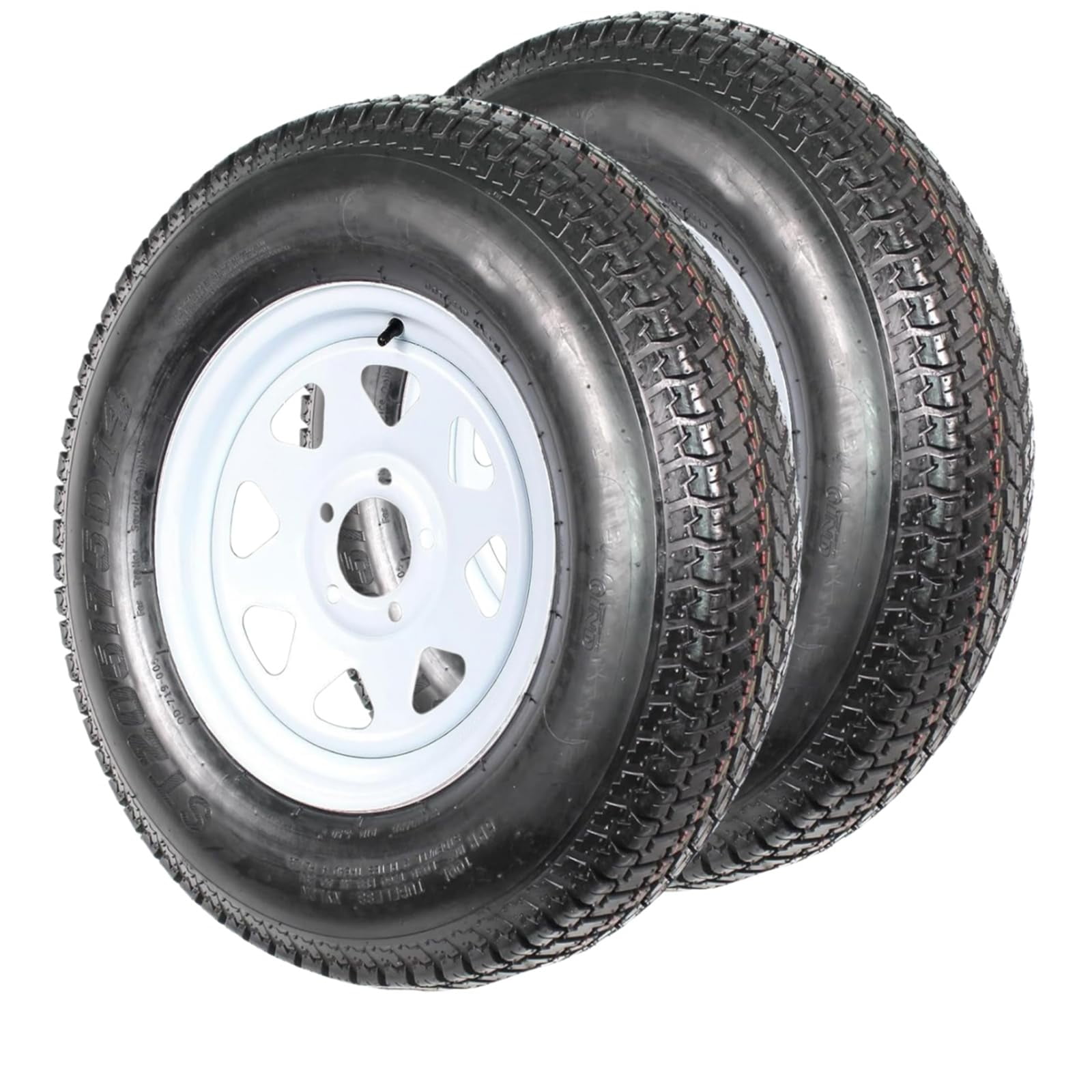 2 Pack ST205 75D14 Trailer Tire with 14 Inch Rims Tires 5 Lug on 4.5 ...