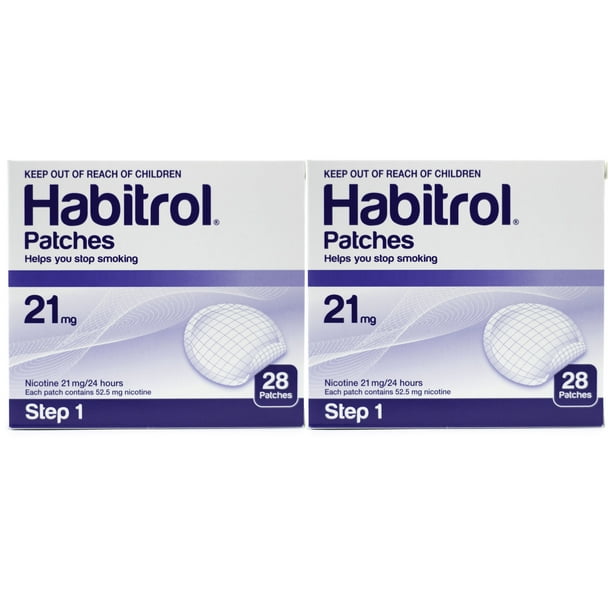 2 Pack STEP 1 Habitrol Transdermal Nicotine Patches (28 EACH) 21mg, Total 56 Patches