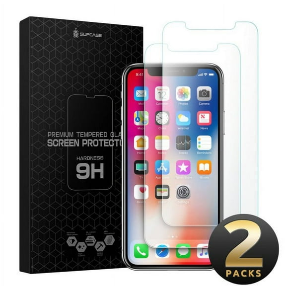 [2-Pack] SUPCASE For iPhone Xs Max Screen Protector, Full-Body Protective Case Friendly, Premium HD 2.5D Edge Tempered Glass Cover for iPhone Xs Max 6.5 inch Anti-Scratch, Flexible Anti-Shatter