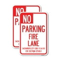 thumbnail image 1 of (2 Pack) Sacramento No Parking Fire Lane Sign City Code 15.36.010 CVC Section 22500.1 | 12" X 18" Heavy-Gauge Aluminum Sign | Rust Free Aluminum, Weather Resistant, Waterproof, Fade, 1 of 4