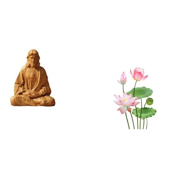 2 Pack Sacred Heart of Jesus Statue Wall Decal Figurine Waterproof Resin PVC for Home Office Church Decoration