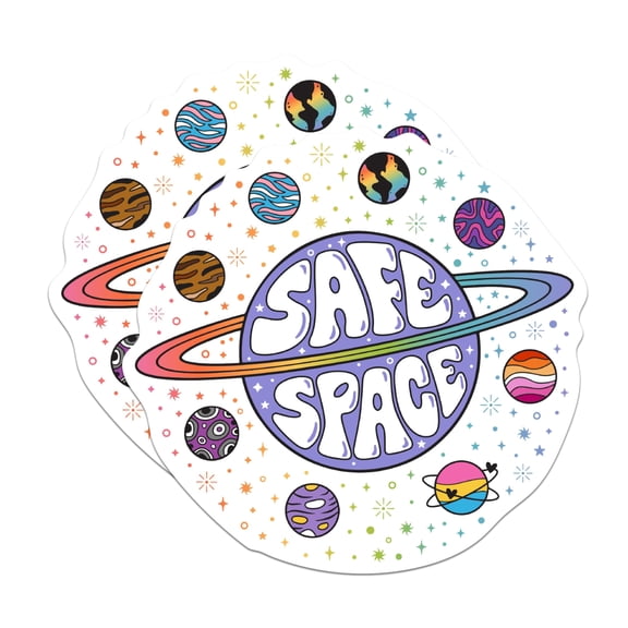 (2 Pack) Safe Space Gay Pride Stickers - LGTBQ Sticker 5 Inches On Longest Side - Premium Vinyl - for Cars, Trucks, Skateboards, Laptops - Made in USA - BMCS1707