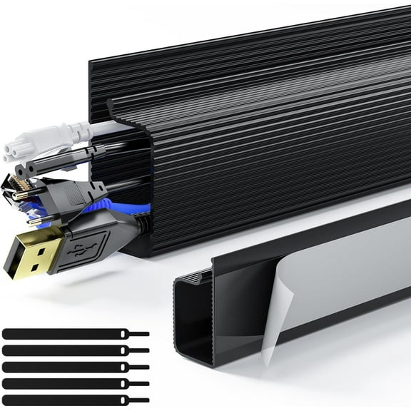 2 Pack Safe & Tidy Cable Management Solution - Protect Kids & Pets with Home & Office Cable Management Under Desk, Cable Organizer, Cable Management Kit, Cord Organizer for Desk, 15.7in x 2