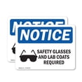 thumbnail image 1 of (2 Pack) Safety Glasses And Lab Coats Required Sign, 1 of 7