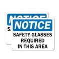thumbnail image 1 of (2 Pack) Safety Glasses OSHA Notice Sign 18 Inch X 12 Inch Indoor / Outdoor Rust-Free Aluminum Metal Signs for Workplace, Workshop, and Construction Site, Made in the USA, 1 of 8