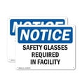 thumbnail image 1 of (2 Pack) Safety Glasses Required In Facility OSHA Notice Sign 24 Inch X 18 Inch Indoor / Outdoor Rust-Free Aluminum Metal Signs for Workplace, Workshop, and Construction Site, Made in, 1 of 8