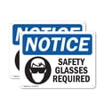 thumbnail image 1 of (2 Pack) Safety Glasses Required OSHA Notice Sign 14 Inch X 10 Inch Plastic Sign, Weather Resistant, UV Protected for Workplace, Business, and Construction Site, Made in the USA, 1 of 8