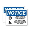 thumbnail image 1 of (2 Pack) Safety Glasses Safety Shoes Sign, 1 of 7