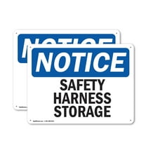 (2 Pack) Safety Harness Storage OSHA Notice Sign 18 Inch X 12 Inch Indoor / Outdoor Rust-Free Aluminum Metal Signs for Workplace, Workshop, and Construction Site, Made in the USA