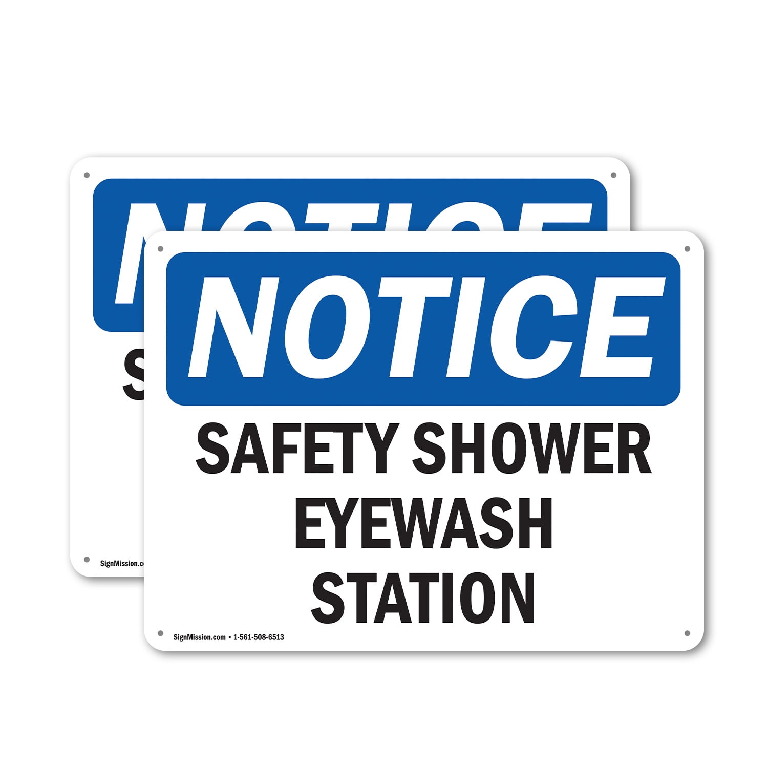 (2 Pack) Safety Shower Eyewash Station OSHA Notice Sign 10 Inch X 7 ...