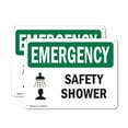 thumbnail image 1 of (2 Pack) Safety Shower OSHA Emergency Sign 10 Inch X 7 Inch Indoor / Outdoor Rust-Free Aluminum Metal Signs for Workplace, Workshop, and Construction Site, Made in the USA, 1 of 8