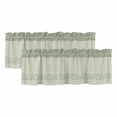 thumbnail image 1 of 2 Pack Sage Green Botanical Valances for Windows Bedroom Living Room Window Treatments, Spring Floral Leaf Rod Pocket Valance Drapes Short Kitchen Curtains Over Sink 42"x12", 1 of 8