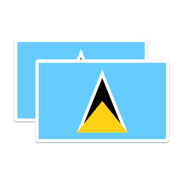 (2 Pack) Saint Lucia World Flag Magnets - Pride - 5 Inches On Longest Side - Premium Magnet - Choose from Over 200 Countries - for Cars, Refrigerators, Toolboxes, Lockers - Made in USA - MAG0962