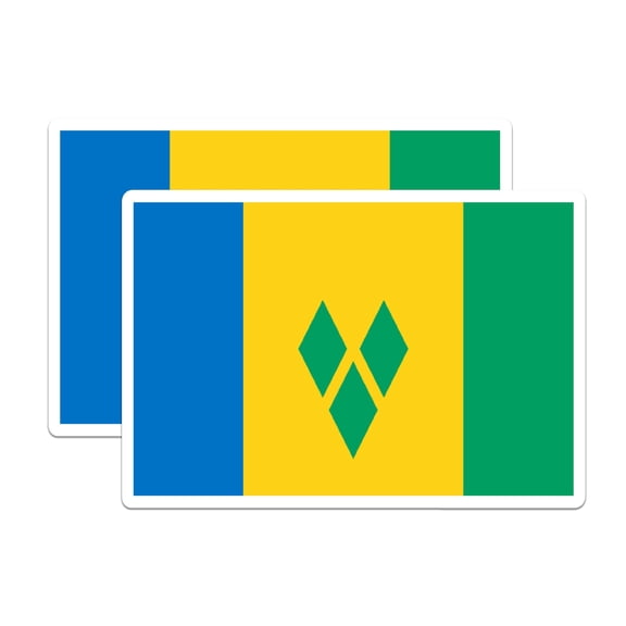 (2 Pack) Saint Vincent World Flag Magnets - Pride - 5 Inches On Longest Side - Premium Magnet - Choose from Over 200 Countries - for Cars, Refrigerators, Toolboxes, Lockers - Made in USA - MAG0963