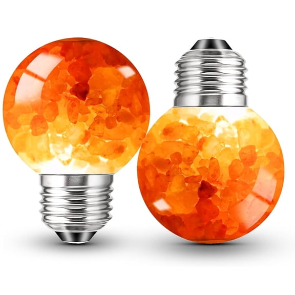 2 Pack Salt Lamp LED Light Bulbs Glow Salt LED Light Bulb 4W Mood Lighting Night Light E26 Salt Rock Stress Relief Bulbs for Bedroom E26 Medium Screw Base Non-Dimmable, Topboutique