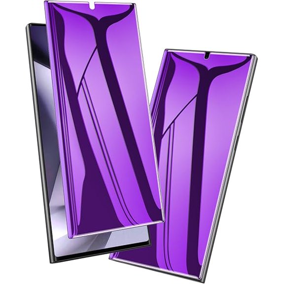 2 Pack for Samsung Galaxy S24 Ultra Privacy Screen Protector, Purple Anti-Blue Light Eye Protection Anti-Spy Full Adhesive Flexible Film, Compatible Fingerprint Touch Sensitive